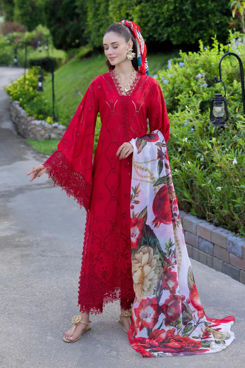 Three-Piece Stitched Embroidered Chickenkari Lawn – ADS09