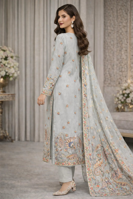 Khaadi Net Embroidered 3-Piece Unstitched Suit