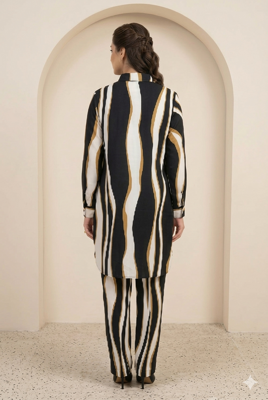 Plain Georgette Coord Set for Women Lightweight Summer 2-Piece Regular Fit Outfit