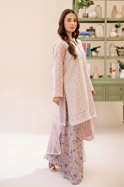 Three-Piece Stitched Embroidered Chickenkari Lawn – AD02D1