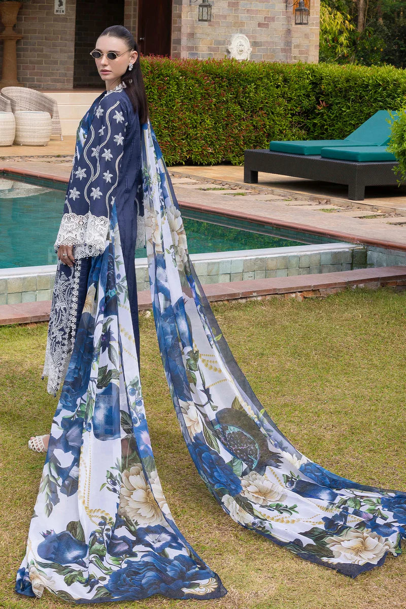 Three-Piece Stitched Embroidered Chickenkari Lawn – ADS01