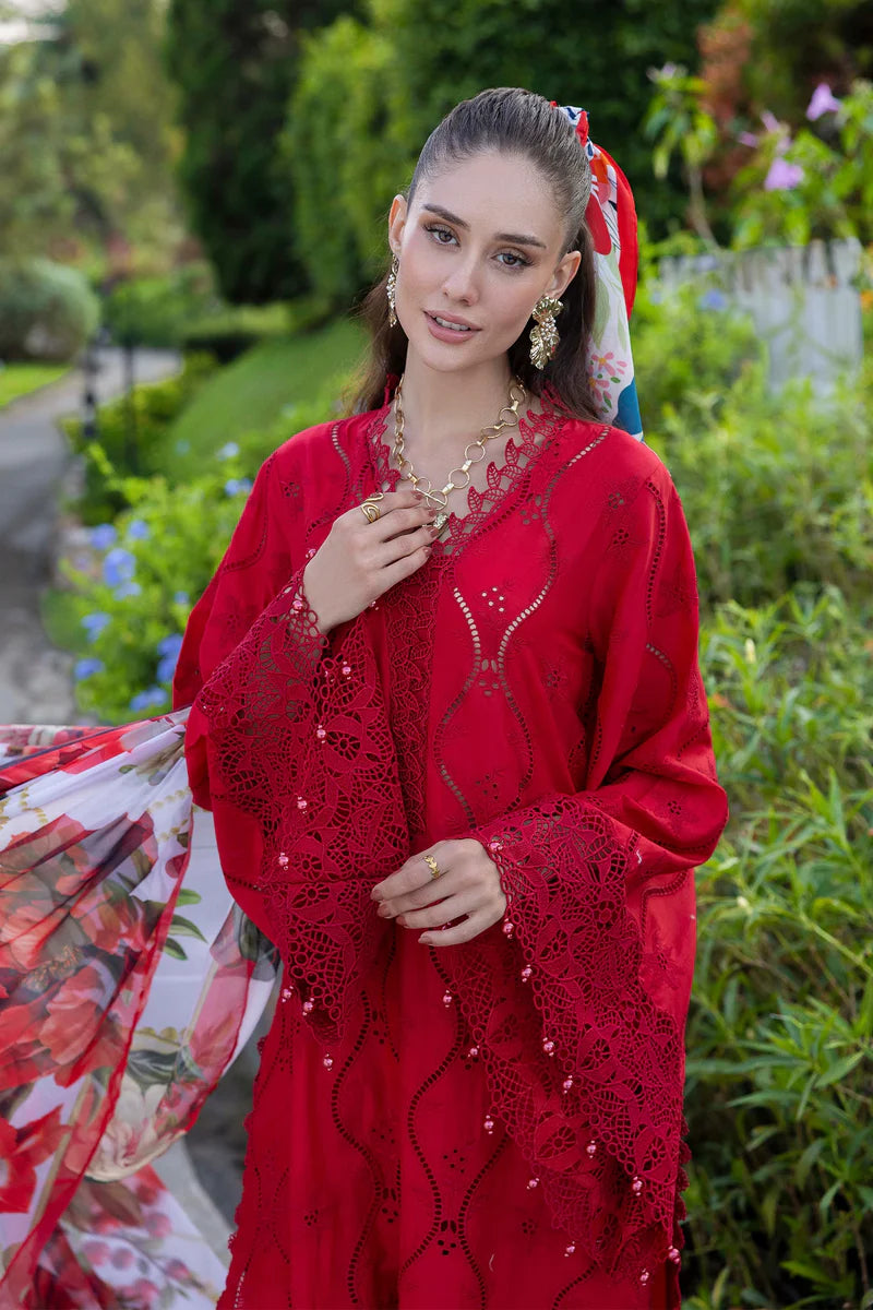 Three-Piece Stitched Embroidered Chickenkari Lawn – ADS09