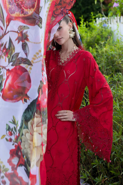 Three-Piece Stitched Embroidered Chickenkari Lawn – ADS09