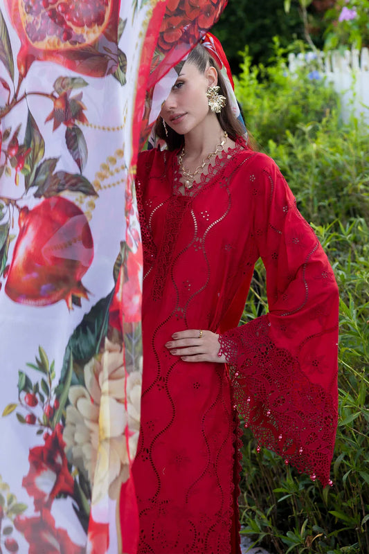 Three-Piece Stitched Embroidered Chickenkari Lawn – ADS09