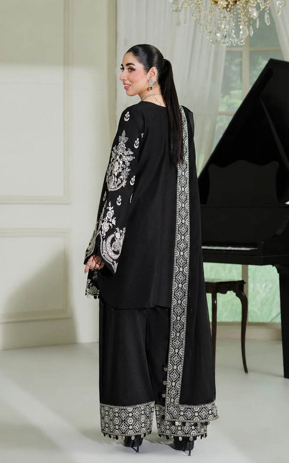 Three-Piece Stitched Embroidered Cambric Cotton– HR07
