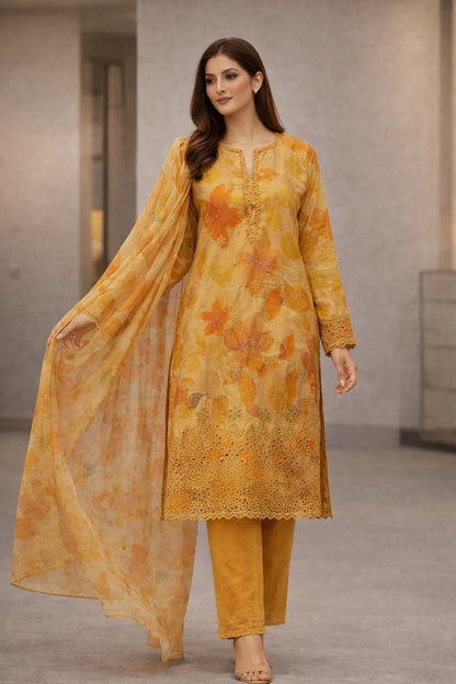 Unstitched Lawn chickenkari