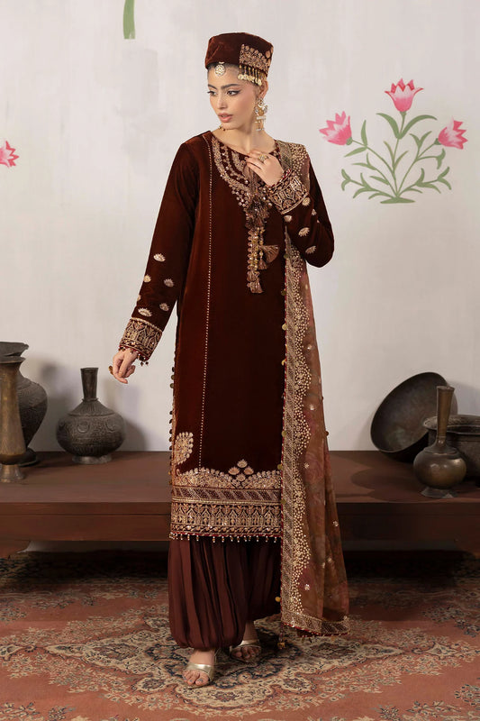 3 piece Embroidered unstitched Valvet