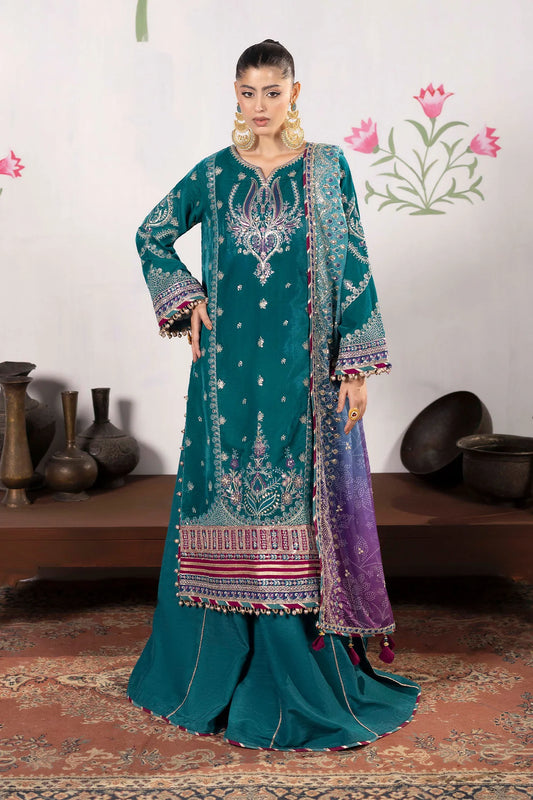 3 piece - embroidered unstitched valvet