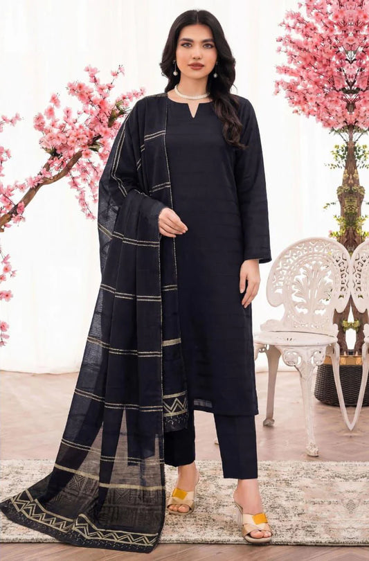 Unstitched Dobby Lawn three piece