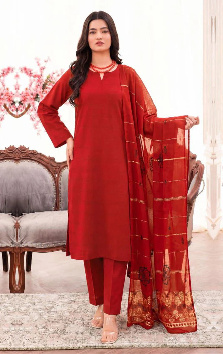 Unstitched Dobby Lawn three piece