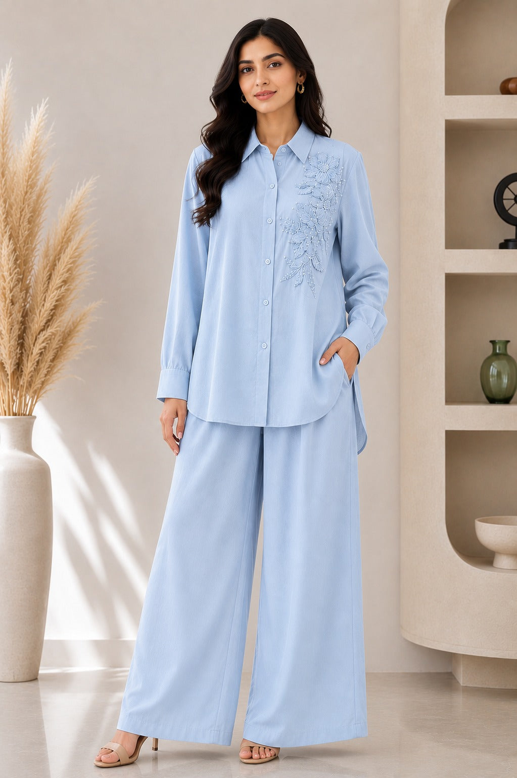 Co-Ord Set in Turkish Butter Georgette D12