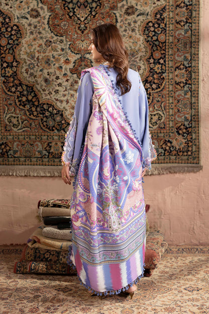 3-Piece Unstitched Embroidered Dhanak Suit