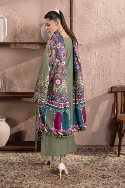 3-Piece Unstitched Embroidered Dhanak Suit