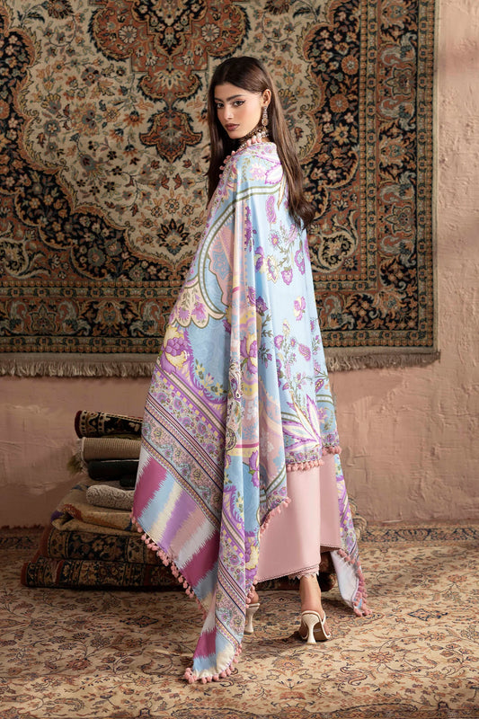 3-Piece Unstitched Embroidered Dhanak Suit