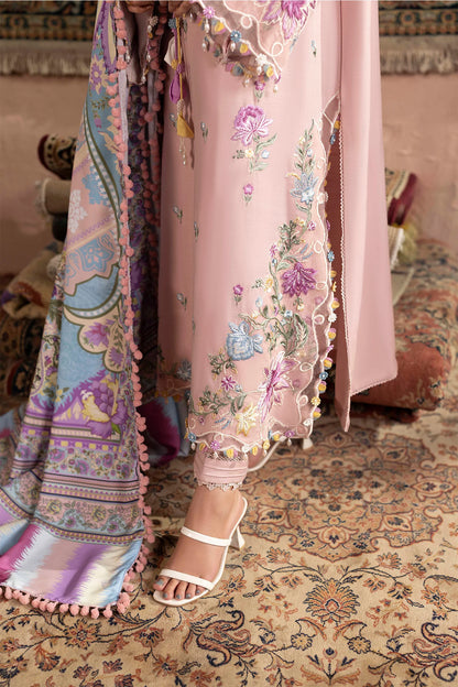 3-Piece Unstitched Embroidered Dhanak Suit