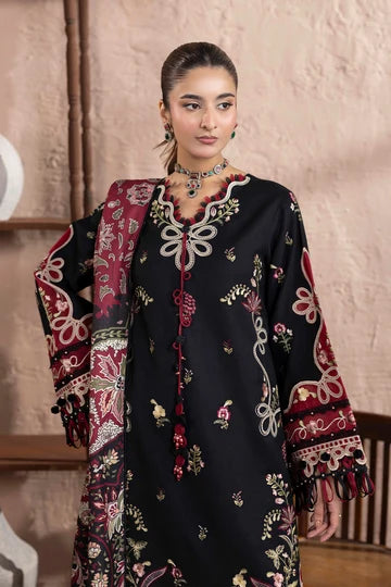 3-Piece Unstitched Embroidered Dhanak Suit