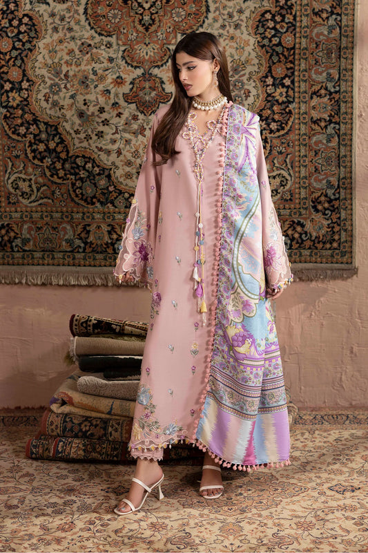 3-Piece Unstitched Embroidered Dhanak Suit