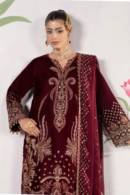 3 piece - embroidered Unstitched Valvet